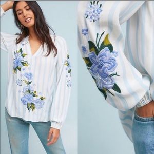 AKEMI + KIN Anthro Manuela Striped Blouse Medium